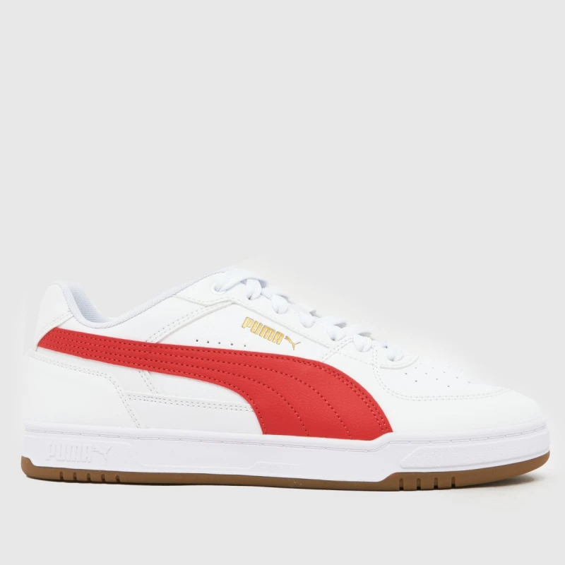 Image of PUMA Caven III Trainers in White & Red White & Red UK 7 (EU 40½)