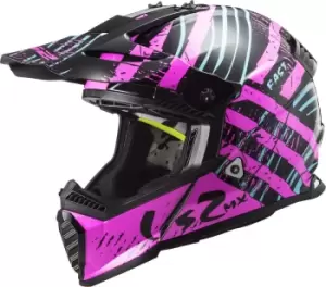 Image of LS2 MX437 Fast Evo Verve Motocross Helmet, black-pink, Size 2XL, black-pink, Size 2XL