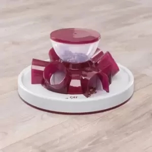 Image of Cat Activity Tunnel Feeder Strategy Game Red - Trixie