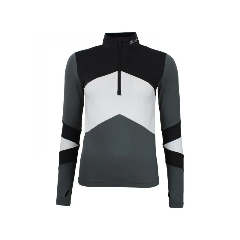 Image of Womens 1st skin t-shirt with zip Peak Mountain Gris Female M