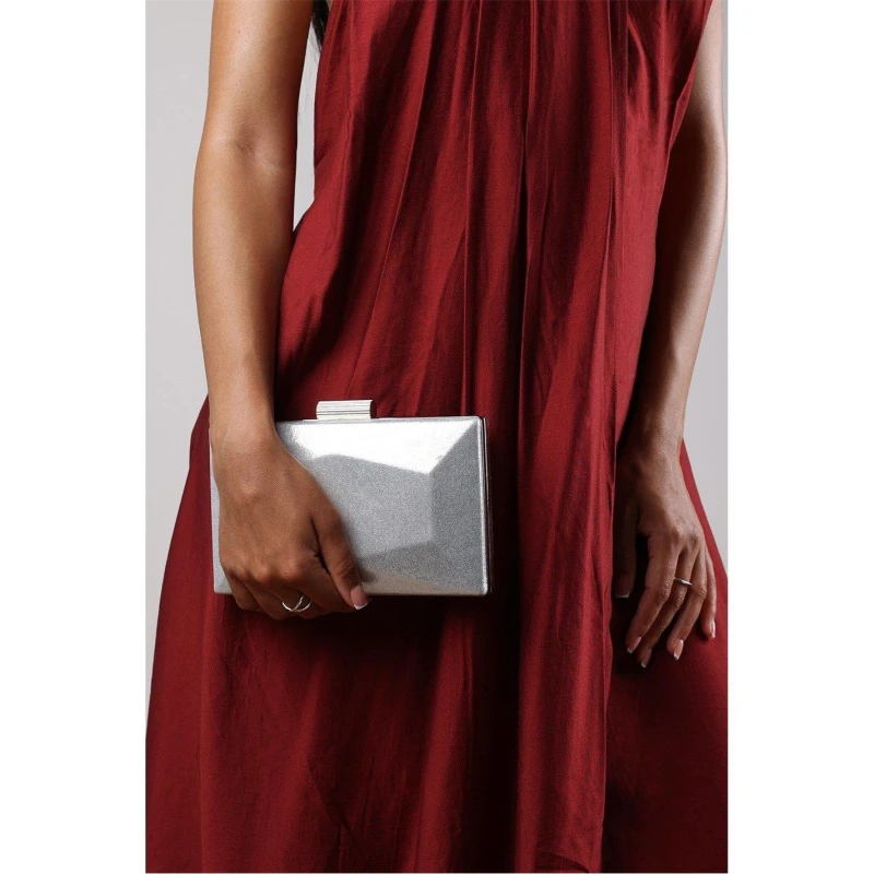 Image of Wheres That From Embellished Evening Clutch Silver female One Size