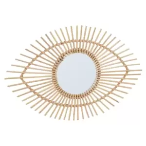 Image of Mataram Rattan Eye Shape Wall Mirror Natural