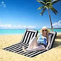 Image of OutSunny Beach Lounge Chair Steel Blue 1,340 x 360 mm 2 Pieces