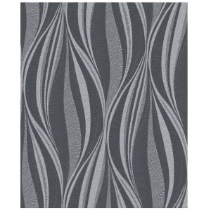 Image of Boutique Tango Wallpaper - Charcoal