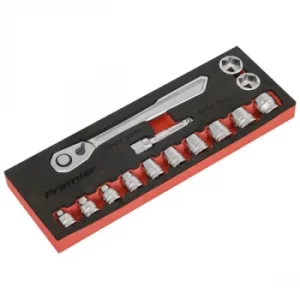 Image of Sealey AK5785 Low Profile Socket Set 14pc 3/8"Sq Drive Metric