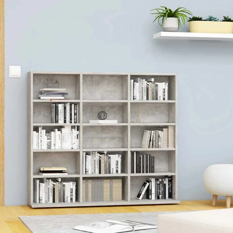 Image of VIDAXL Vidaxl - cd Cabinet Concrete Grey 100x23x89.5cm Engineered Wood 801791