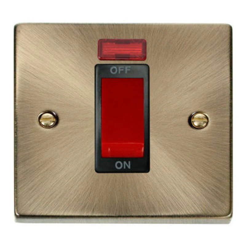 Image of SE Home Antique Brass 1 Gang Size 45A Switch With Neon Gold unisex