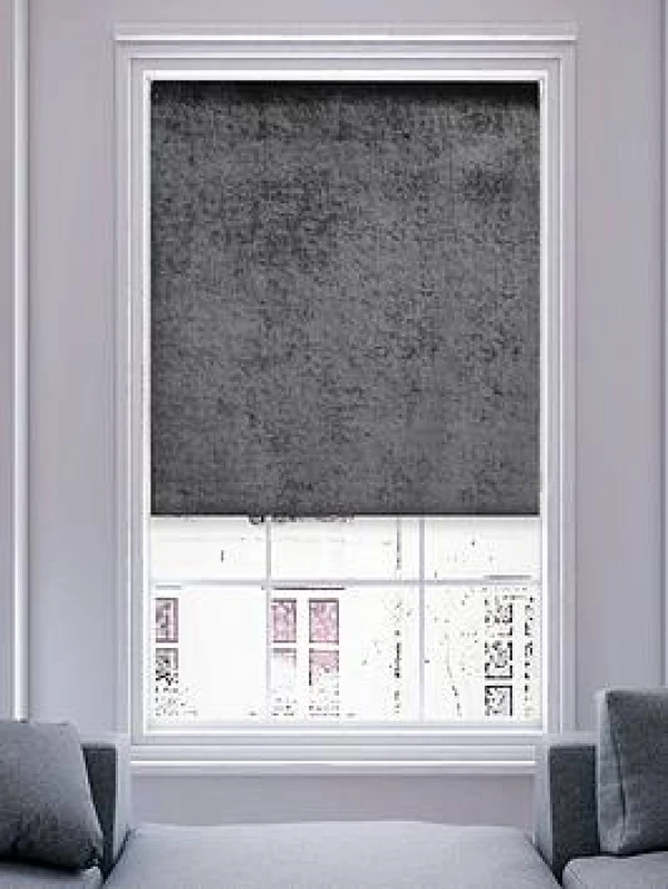 Image of Crushed Velvet Roller Blind Grey 1.5 x 1.6 M HIBL3009391S012