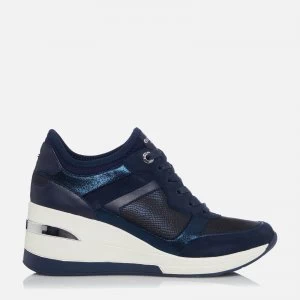 Image of Dune Womens Eilas Running Style Trainers - Navy/Leather - UK 7