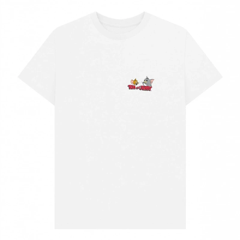 Image of Tom & Jerry Mens Classic Faces T-Shirt in White Size: Small White Male S