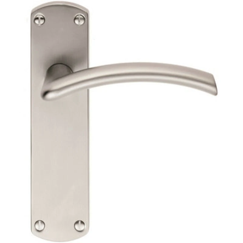 Image of Loops Arched Lever on Latch Backplate Door Handle 170 x 42mm Satin Chrome Multi
