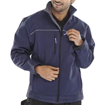 Image of Soft Shell Jacket Navy Blue - Size 5XL