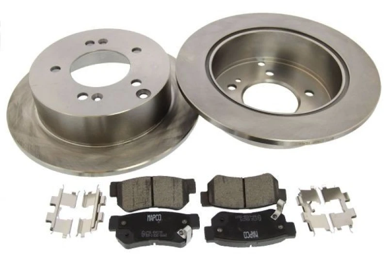 Image of MAPCO 47552 Brake disc and pads set Rear Axle, Brake Disc Type: solid Brake Set,disc brakes (3405)