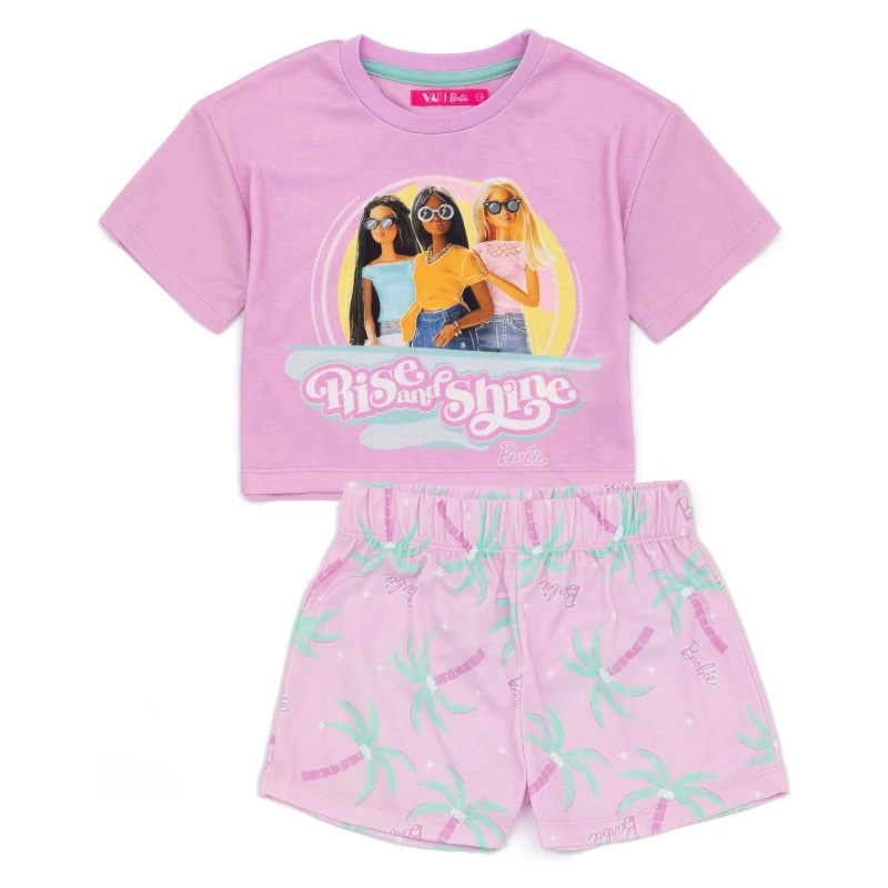 Image of Barbie Short Sleeve Short Leg Pyjama Set Pink female