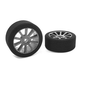 Image of Corally Attack Foam Tires 1/10 Gp Touring 35 Shore 26Mm Front Carbon Rims 2Pcs
