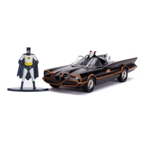 Image of DC Comics - Batman 1966 TV Series Classic Batmobile Die-cast Toy Car with Batman Die-cast Figure