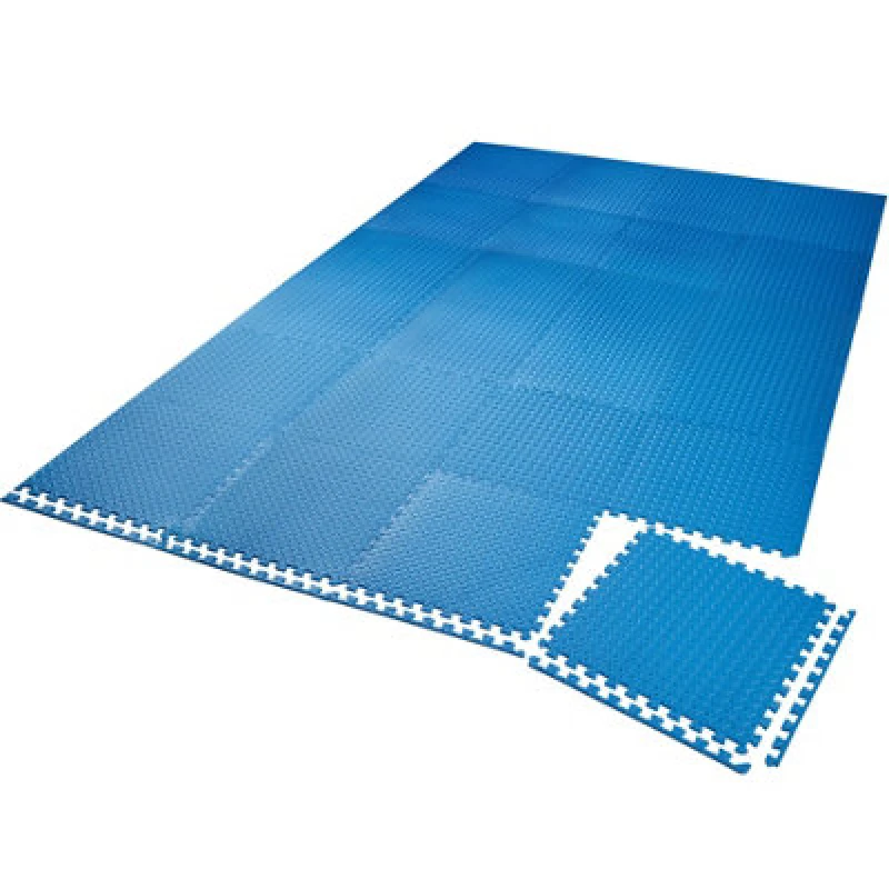 Image of Tectake Gym Mats - 24 Interlocking Sections With 48 Edge Pieces - 61 X 61 Cm, Blue