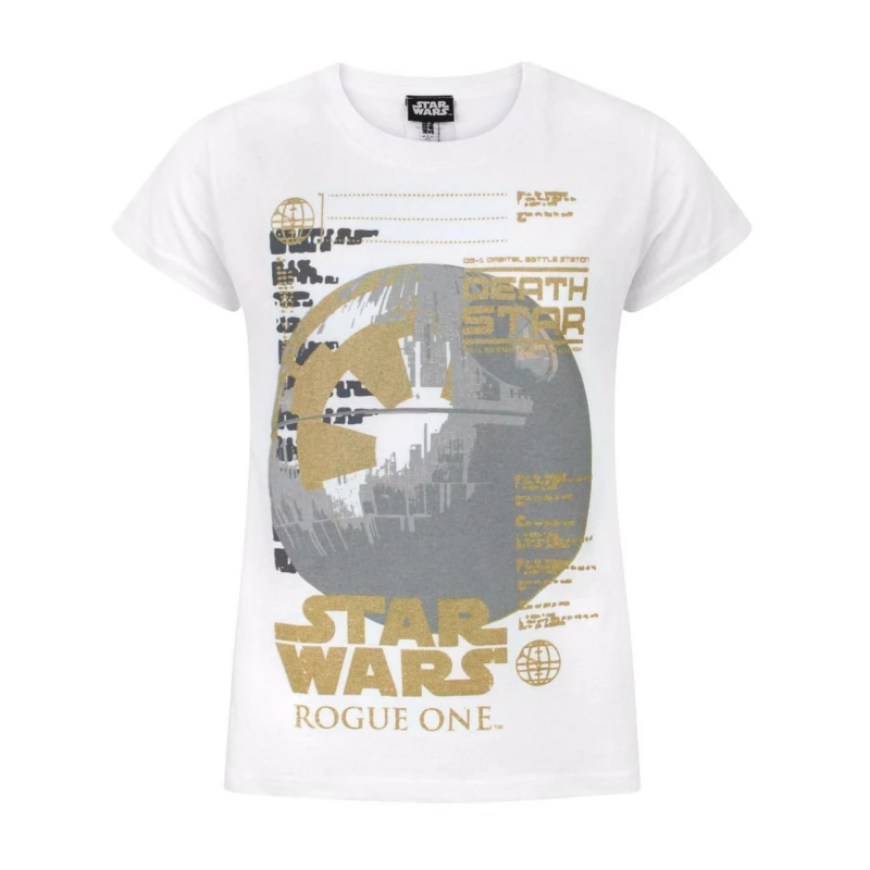 Image of (5-6 Years) Star Wars Short Sleeved T-Shirt (Girls White)