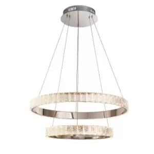 Image of Ceiling Pendant Light Chrome & Clear Crystal 2 x 22.5W LED Bulb Included