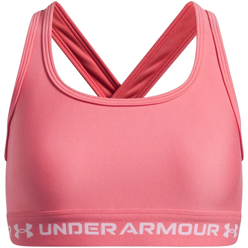 Image of Under Armour UA Crossback Sports Bra Girls Pink/White female 9 -10 Years (M)