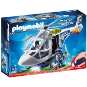 Image of Playmobil City Action Police Helicopter with LED Searchlight (6921)