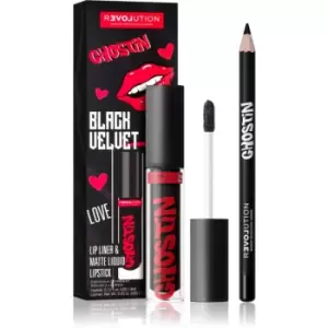 Image of Revolution Relove Ghostin Matt Lip Set Shade Black Matte Velvet
