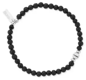 Image of ChloBo SBBLBULM Mens Black Lava Bracelet Sterling Silver Jewellery