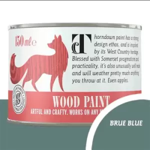 Image of Thorndown Brue Blue Satin Interior and Exterior Wood Paint 150ml