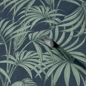 Image of Graham & Brown Julien Macdonald Honolulu Navy Wallpaper Paper