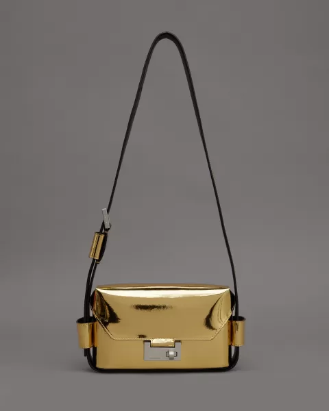 Image of AllSaints Frankie 3-In-1 Metallic Leather Bag