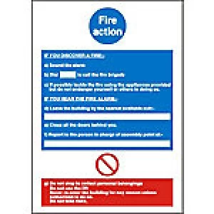 Image of Sign Fire Action Vinyl 30 x 20 cm