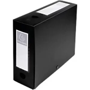 Image of Exacompta PP Opaque Filing Box A4 100mm, Black, Pack of 10