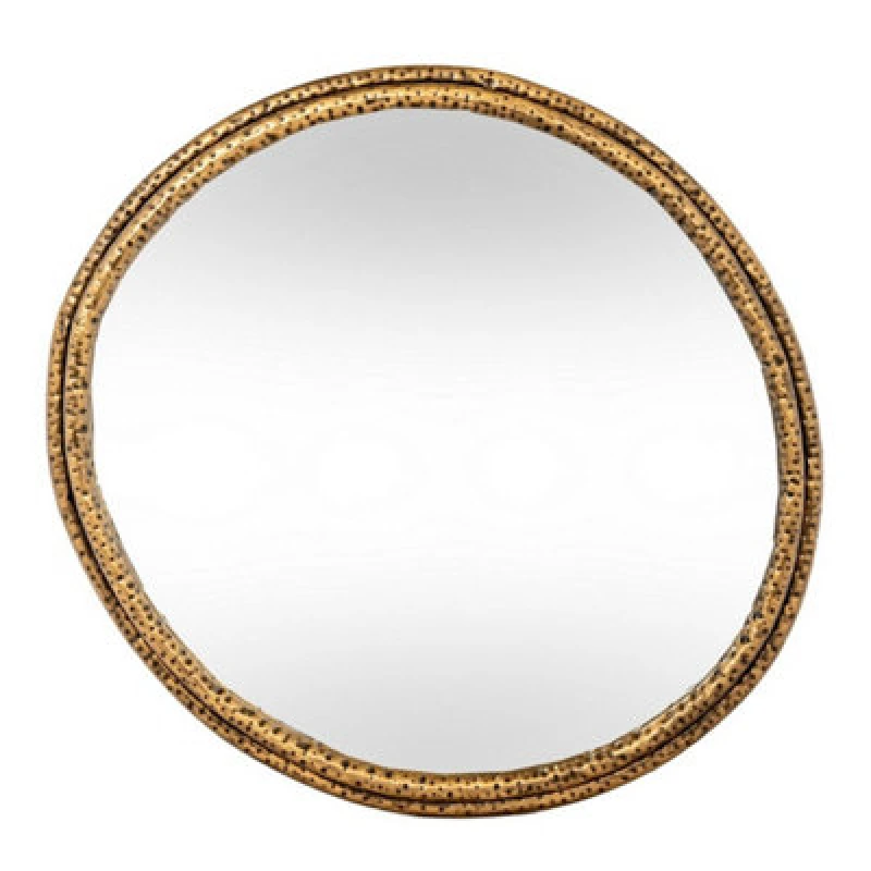 Image of Hill Interiors Nahla Small Mirror With Dimpled Frame - Glass - L4 X W64 X H60 Cm - Gold