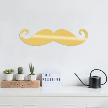 Image of Mustache Metal Decor - Gold Gold Decorative Metal Wall Accessory