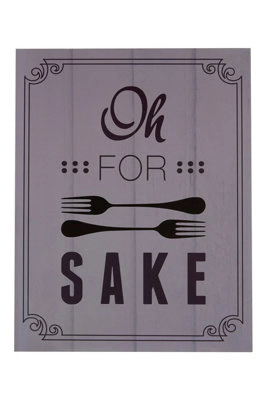 Image of Premier Housewares Pun and Games Oh For Fork Sake Wall Plaque Black