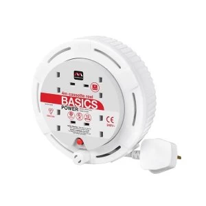 Image of Masterplug Cassette Cable Reel 240V 13A 4-Socket Thermal Cut-Out White 4m