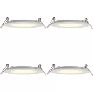 Image of 4 PACK Ultra Slim Recessed Ceiling Downlight - 6W Warm White LED - IP44 Rated