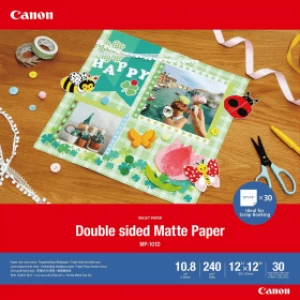 Image of Canon MP-101D 12" x 12" White Double-sided Matte Paper 240gsm x 30