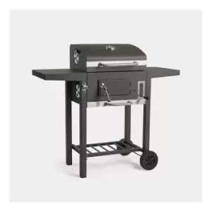 Image of Vonhaus Compact Charcoal Barbecue with Side Tables, black