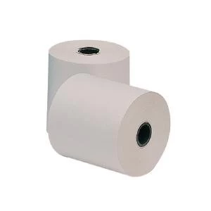 Image of White, Pink and Yellow 3-Ply Till Paper Roll 76x76mm Pack of 20