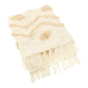 Image of Sass & Belle Blanca Tufted Zigzag Throw