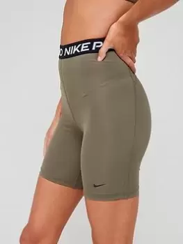 Image of Nike Pro Training 365 7" High Rise Shorts -, Olive Size XS Women