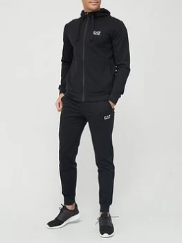 Image of Emporio Armani EA7 Core ID Logo Hooded Tracksuit Black Size XS Men