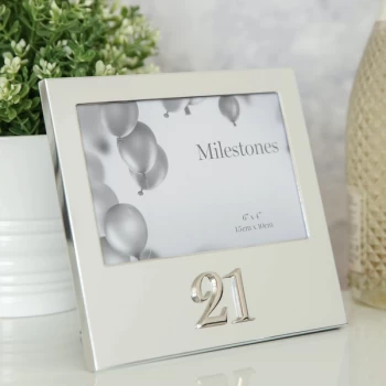Image of 6" x 4" - Milestones Birthday Frame with 3D Number - 21