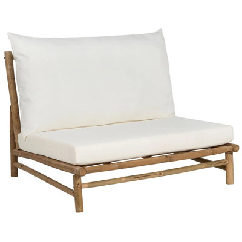 Image of Beliani Garden Chair Todi Bamboo Wood Off-White
