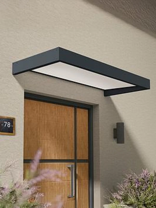 Image of Palram - Canopia Palram Canopia 2150mm Sophia Door Awning Grey - White Opal