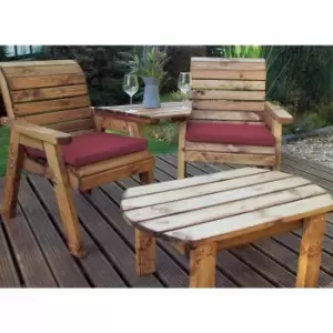 Image of Charles Taylor Angled Companion Dining Set with Cushions, Burgundy