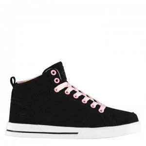 Image of Lee Cooper Akron Hi Top Trainers Juniors - Black/Pink