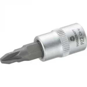 Image of TOOLCRAFT 816057 Pozidriv Bit PZ 2 1/4 (6.3 mm)