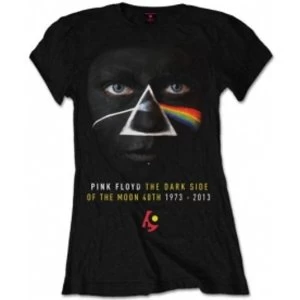 Image of Pink Floyd DSOTM 40th Face Paint Blk Ladies T Shirt: Medium